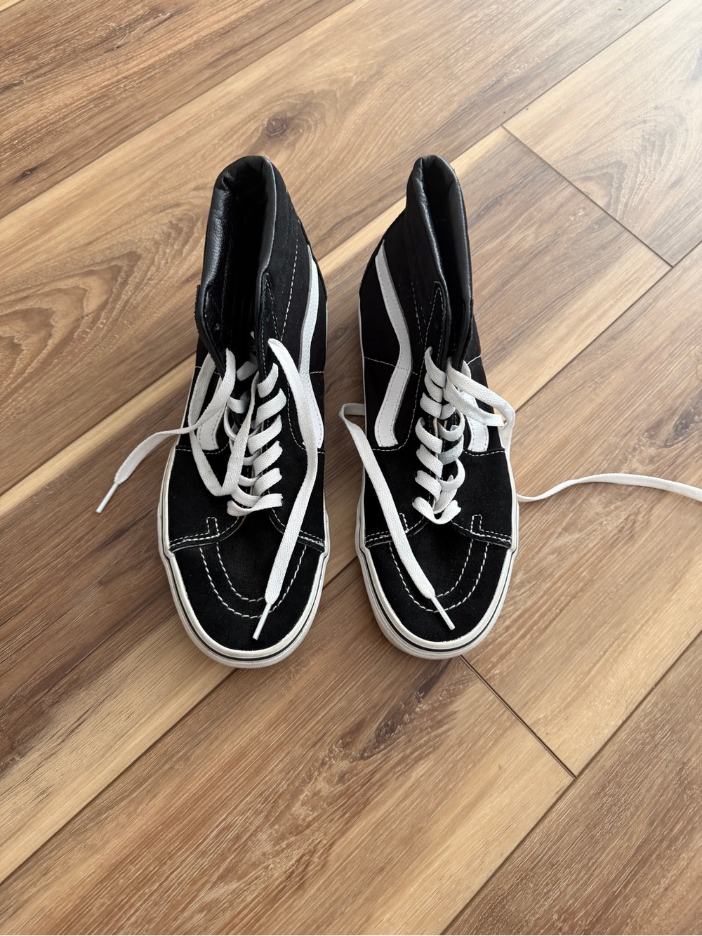 Vans Black and White High-Top Canvas Skate Sneakers - women - Picture 5 of 7